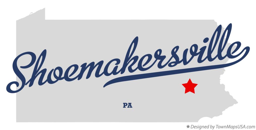 Map of Shoemakersville Pennsylvania PA