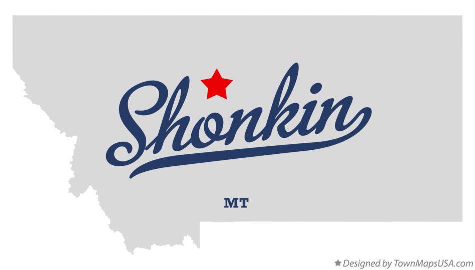 Map of Shonkin Montana MT
