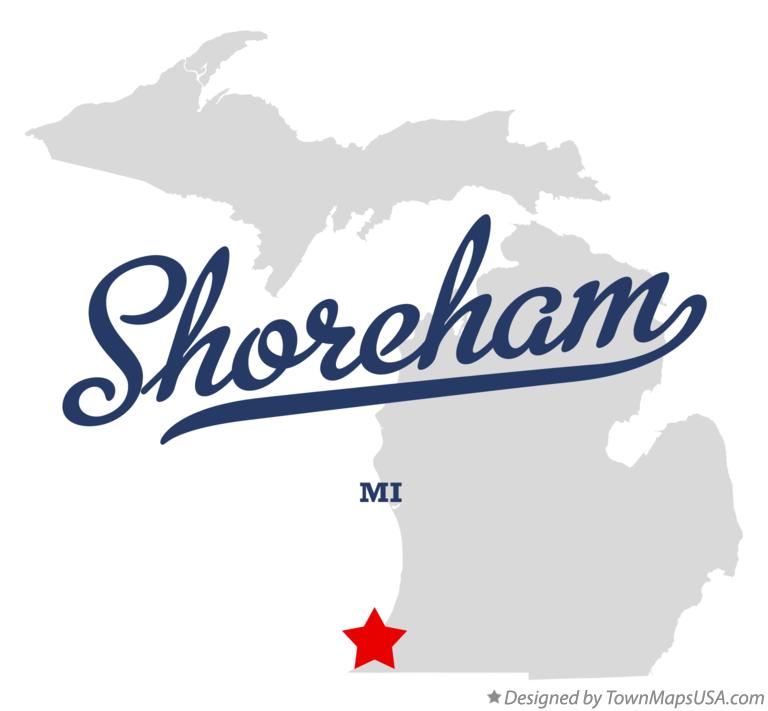 Map of Shoreham Michigan MI