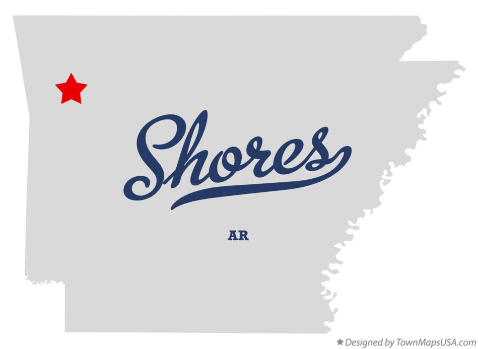 Map of Shores Arkansas AR