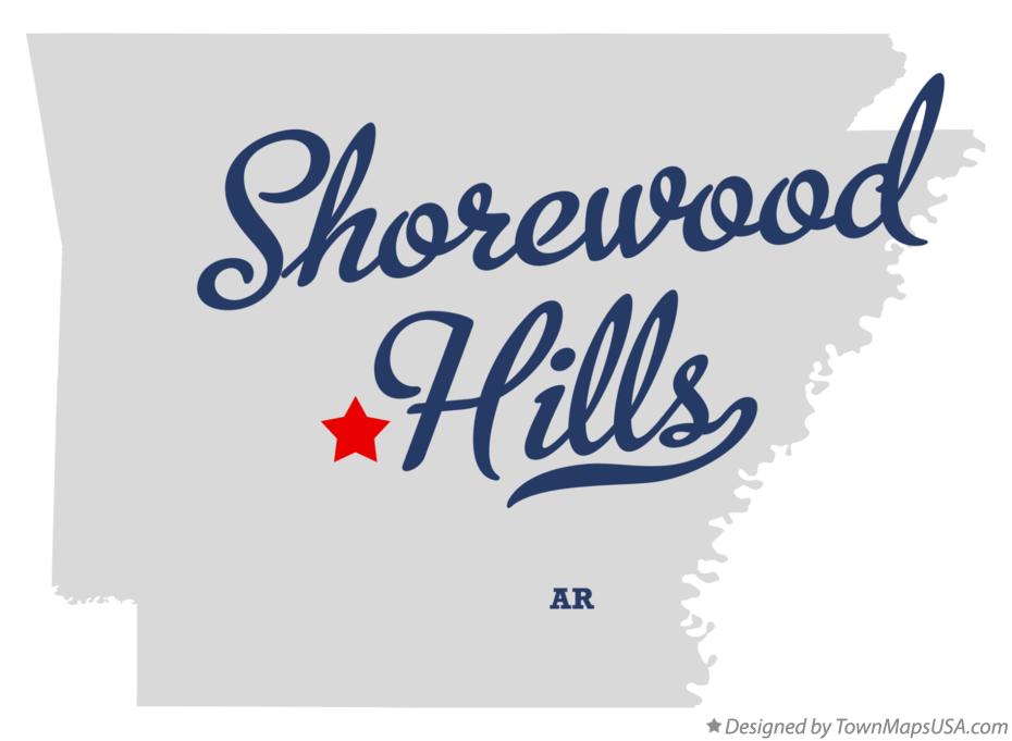 Map of Shorewood Hills Arkansas AR