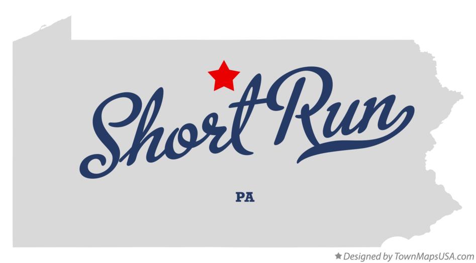 Map of Short Run Pennsylvania PA