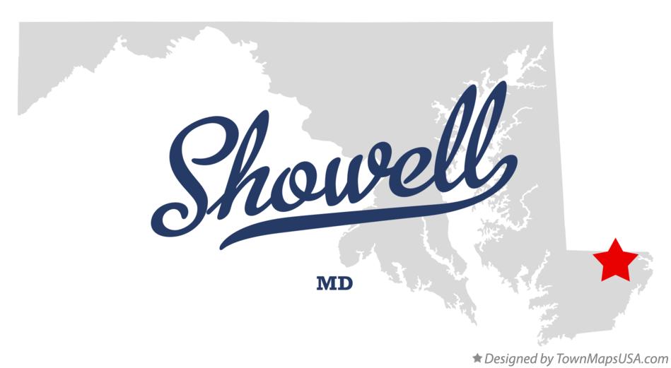 Map of Showell Maryland MD