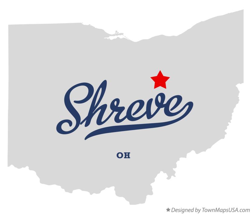 Map of Shreve Ohio OH