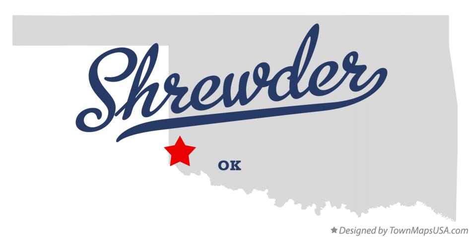 Map of Shrewder Oklahoma OK