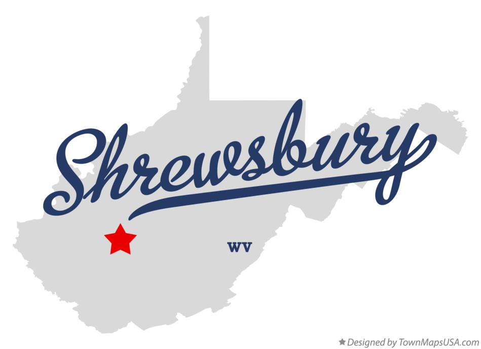 Map of Shrewsbury West Virginia WV