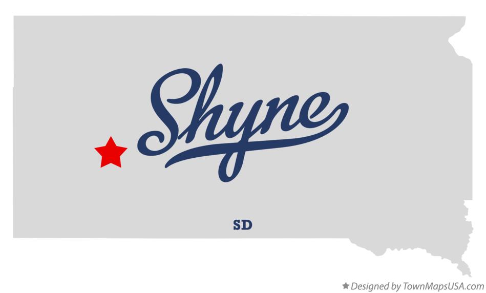 Map of Shyne South Dakota SD