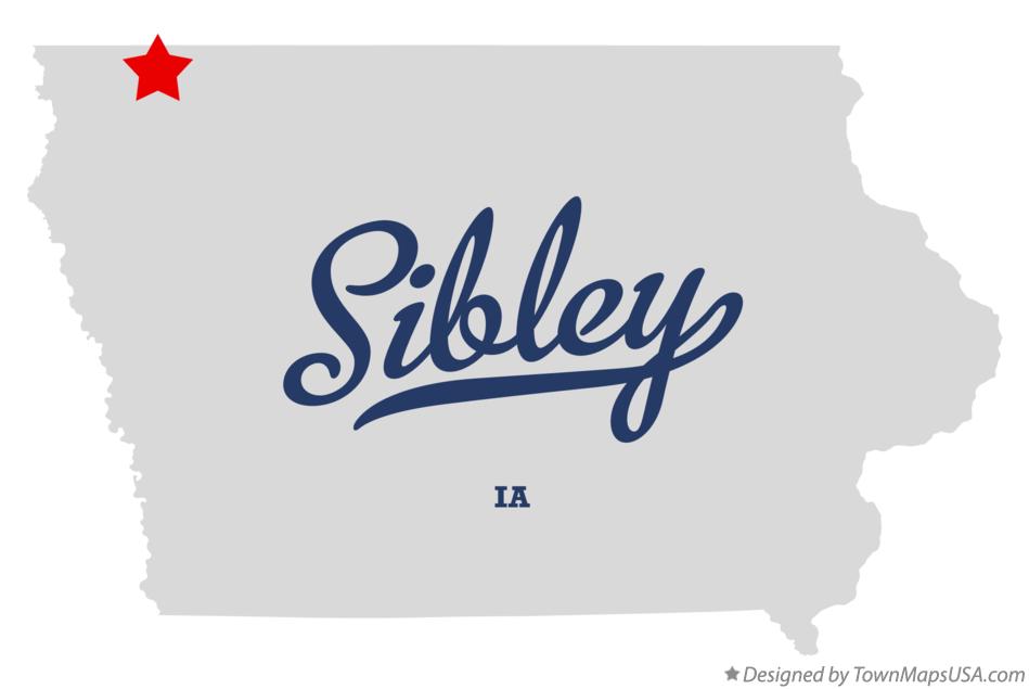 Map of Sibley Iowa IA