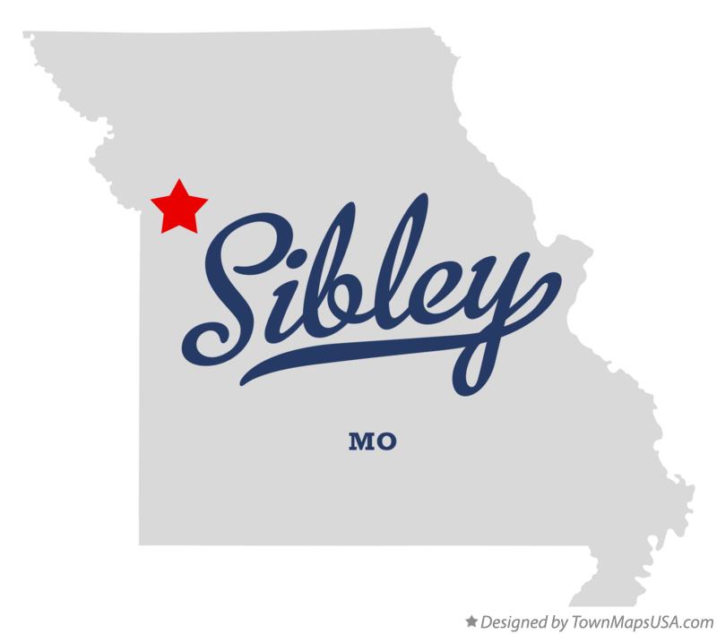 Map of Sibley Missouri MO