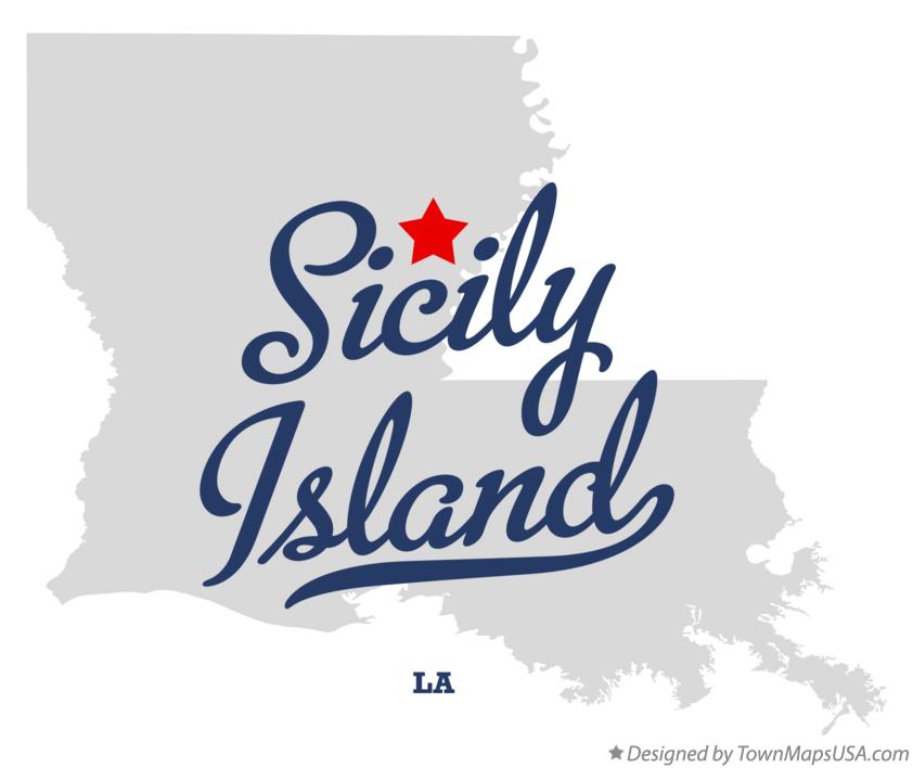 Map of Sicily Island Louisiana LA