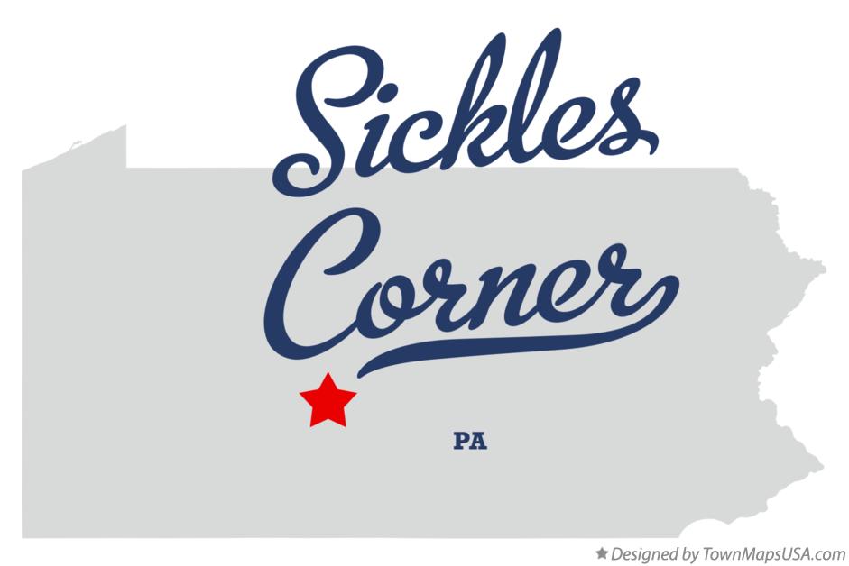 Map of Sickles Corner Pennsylvania PA