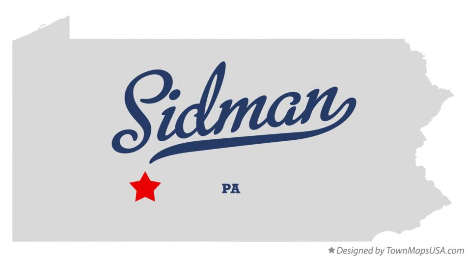 Map of Sidman Pennsylvania PA