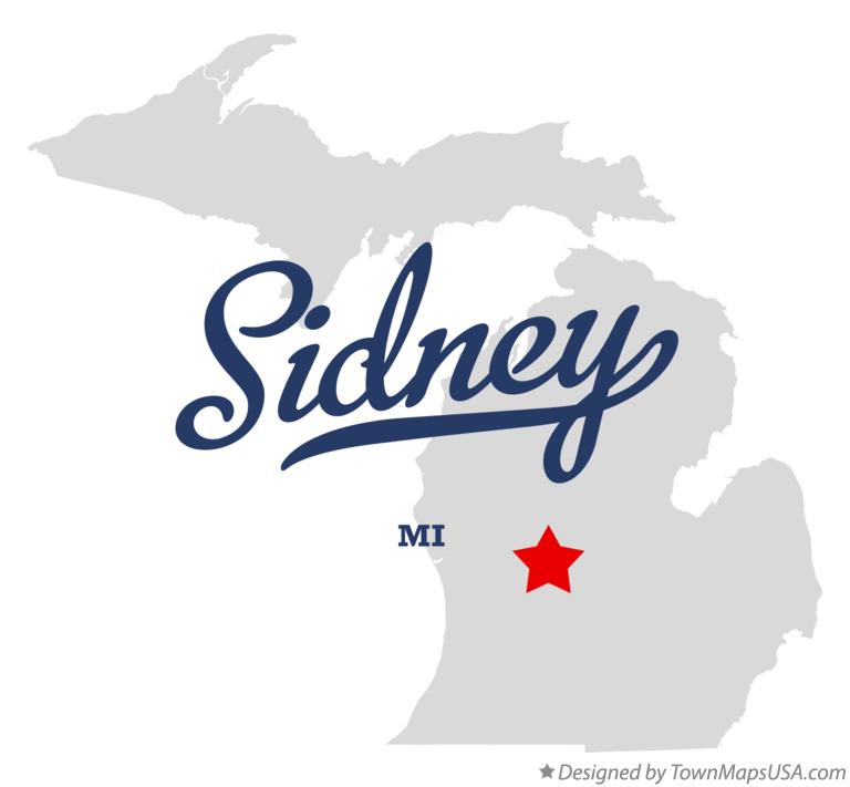 Map of Sidney Michigan MI
