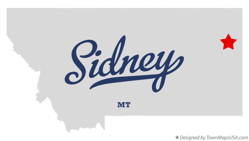 Map of Sidney Montana MT