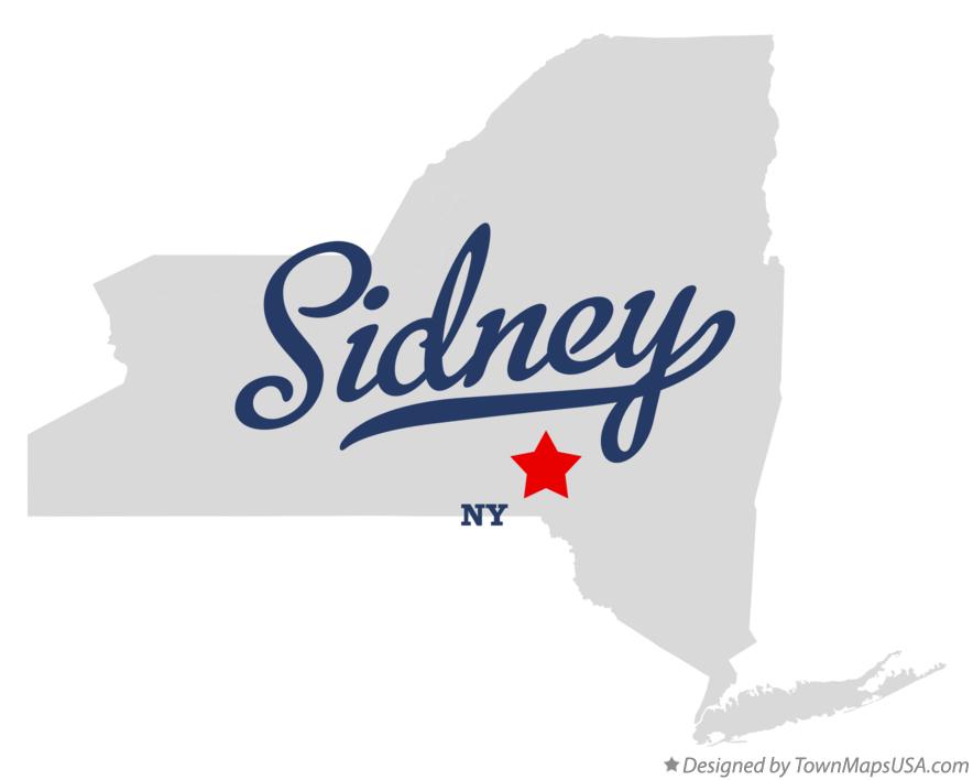 Map of Sidney New York NY