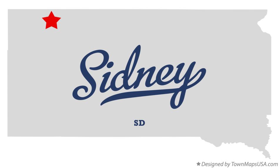 Map of Sidney South Dakota SD