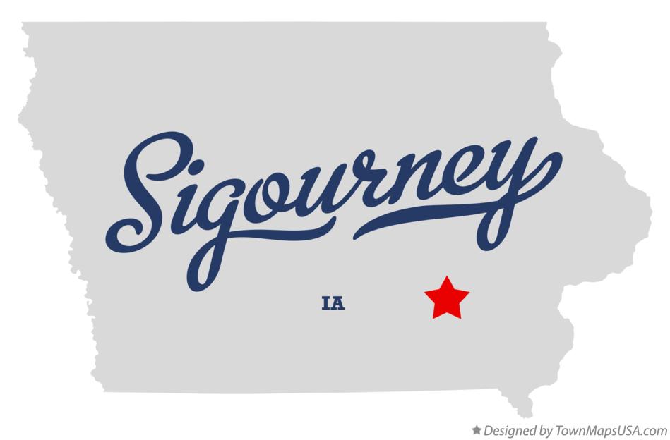 Map of Sigourney Iowa IA