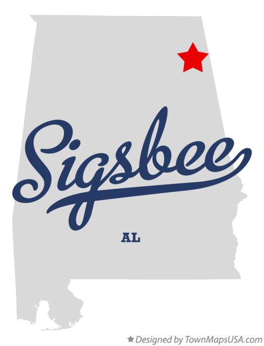 Map of Sigsbee Alabama AL