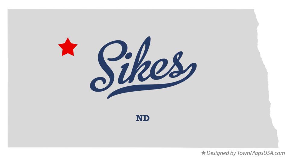 Map of Sikes North Dakota ND