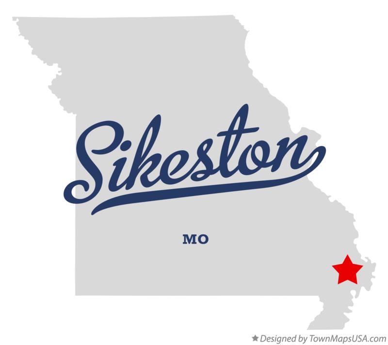 Map of Sikeston Missouri MO