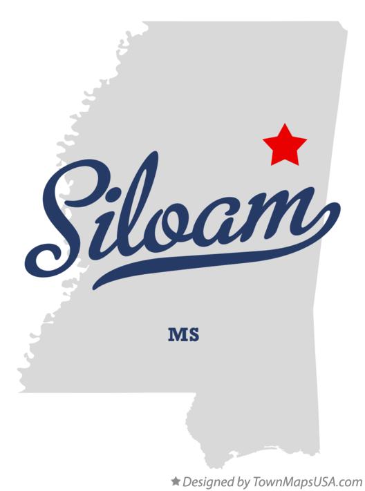 Map of Siloam Mississippi MS