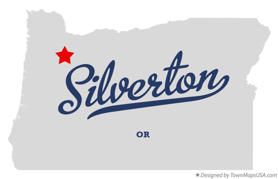 Map of Silverton Oregon OR