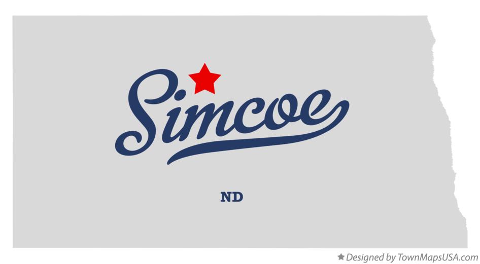 Map of Simcoe North Dakota ND