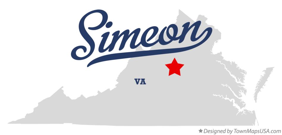 Map of Simeon Virginia VA