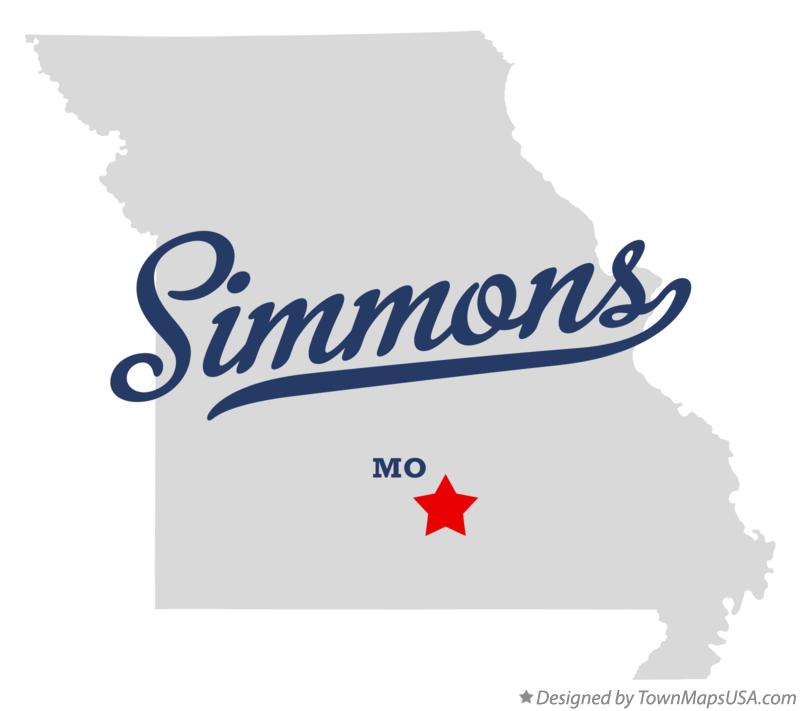 Map of Simmons Missouri MO