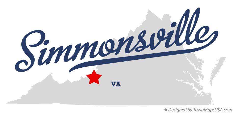 Map of Simmonsville Virginia VA
