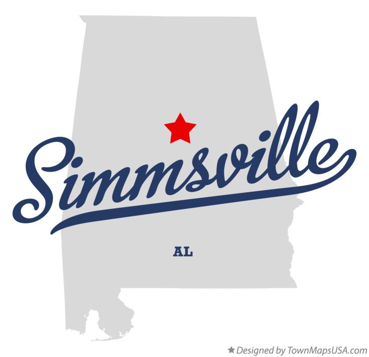 Map of Simmsville Alabama AL