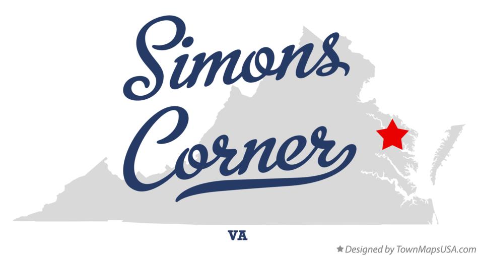 Map of Simons Corner Virginia VA
