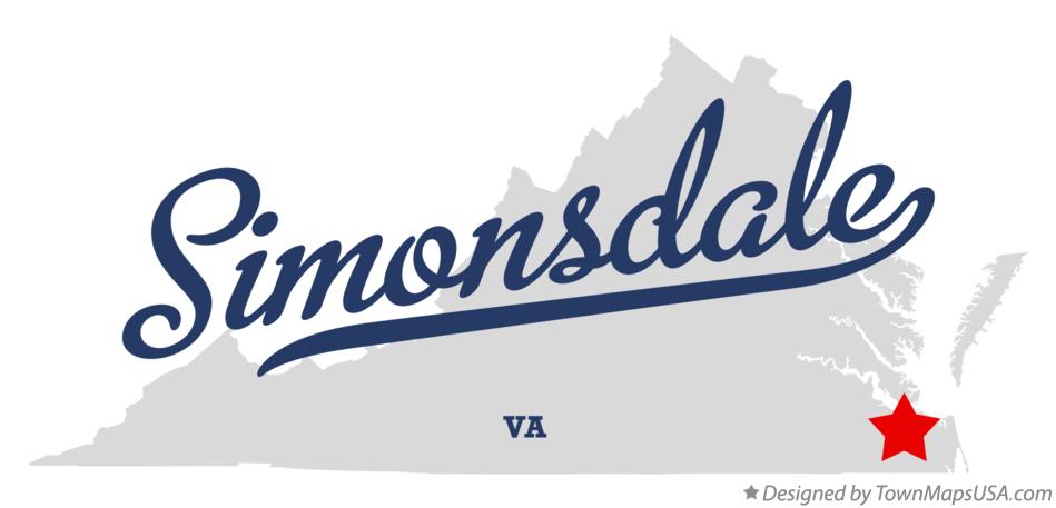 Map of Simonsdale Virginia VA