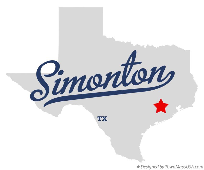 Map of Simonton Texas TX