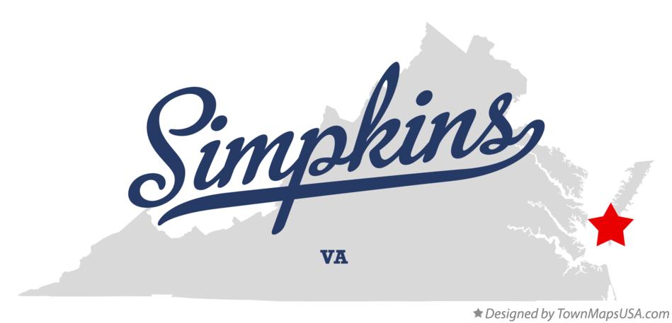 Map of Simpkins Virginia VA