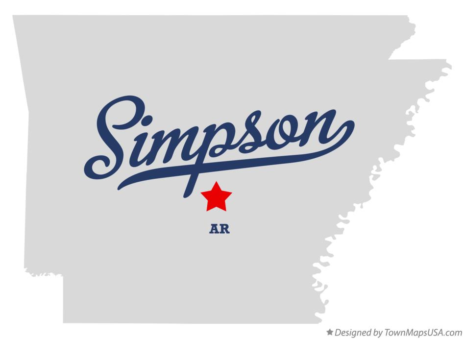 Map of Simpson Arkansas AR