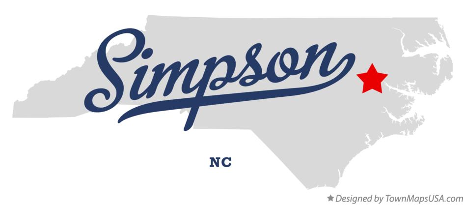 Map of Simpson North Carolina NC
