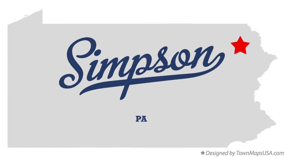 Map of Simpson Pennsylvania PA