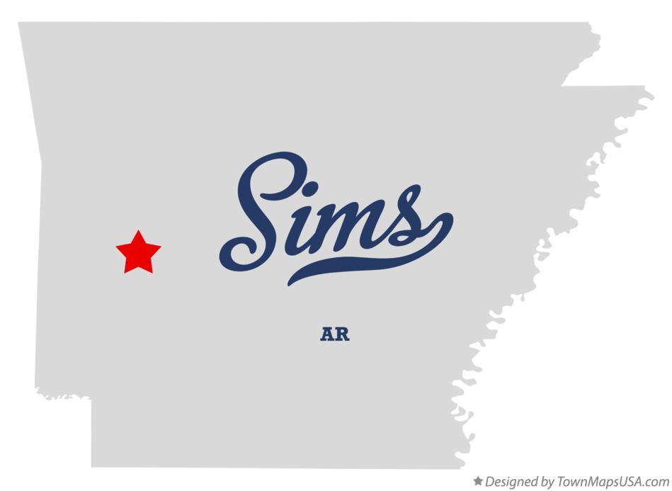 Map of Sims Arkansas AR