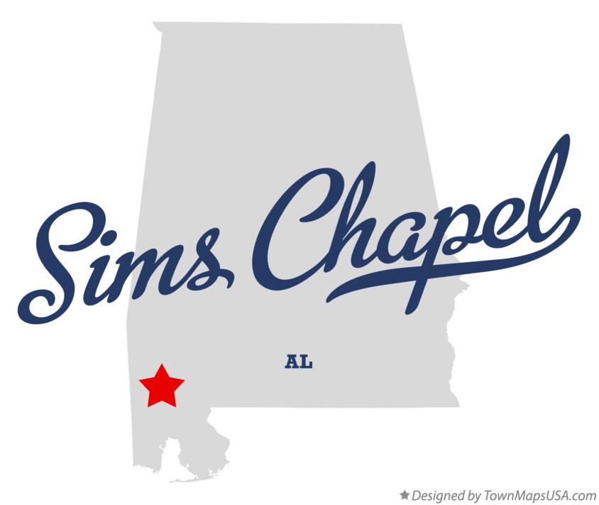 Map of Sims Chapel Alabama AL