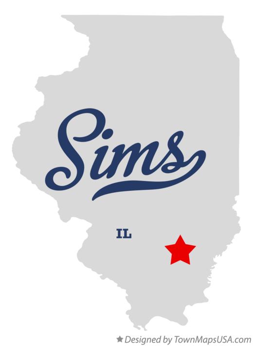 Map of Sims Illinois IL