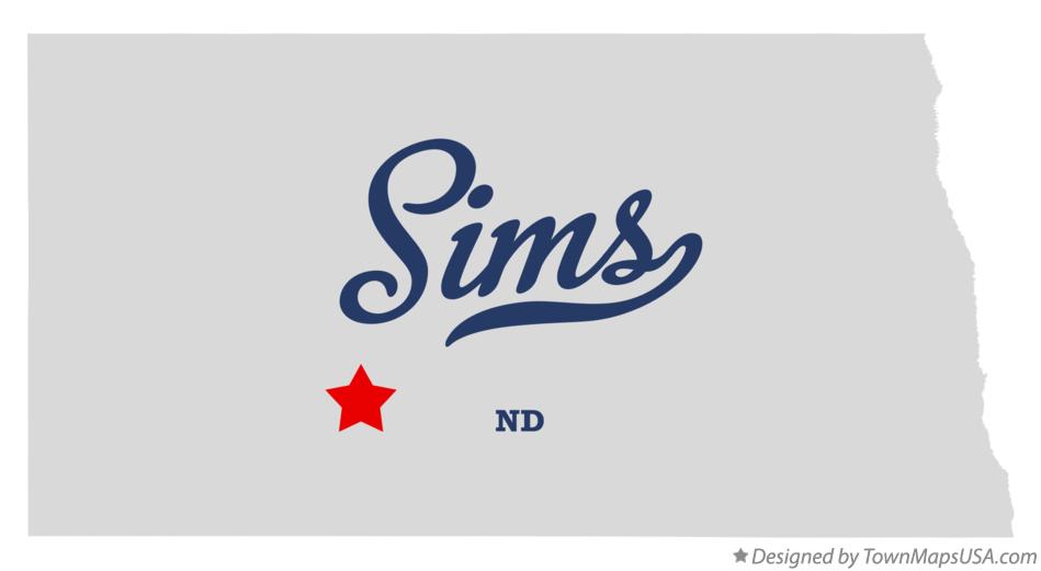 Map of Sims North Dakota ND