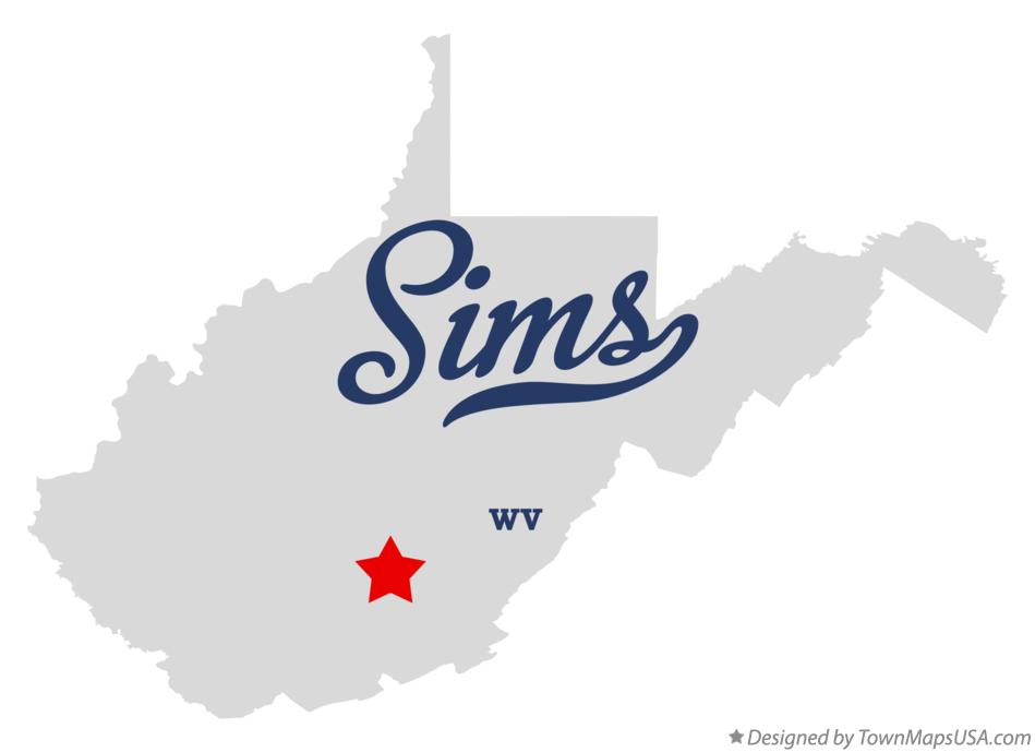 Map of Sims West Virginia WV