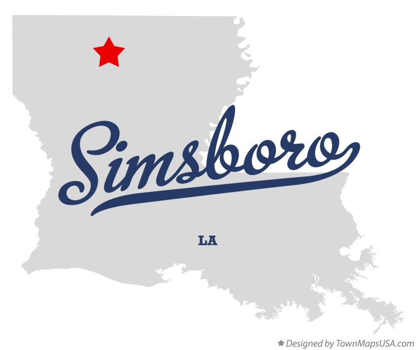 Map of Simsboro Louisiana LA