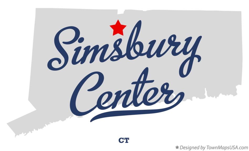 Map of Simsbury Center Connecticut CT