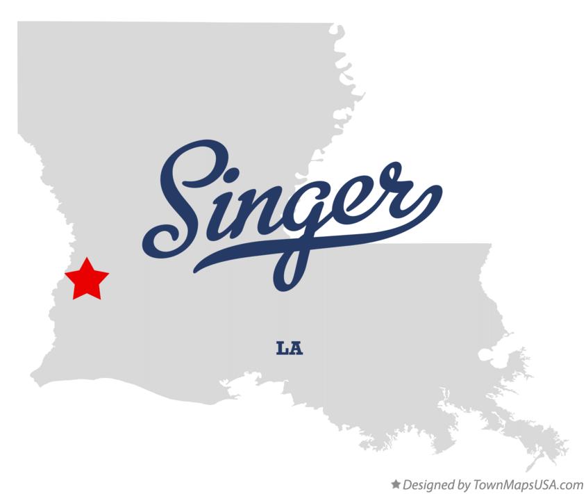 Map of Singer Louisiana LA