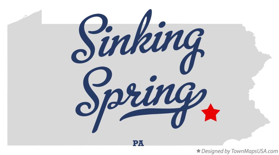 Map of Sinking Spring Pennsylvania PA