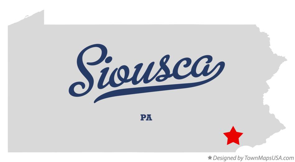 Map of Siousca Pennsylvania PA