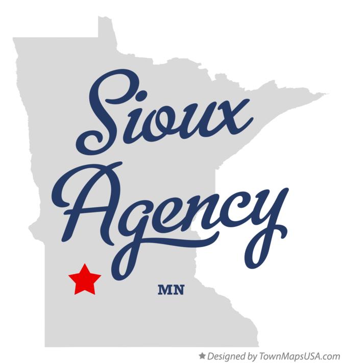 Map of Sioux Agency Minnesota MN