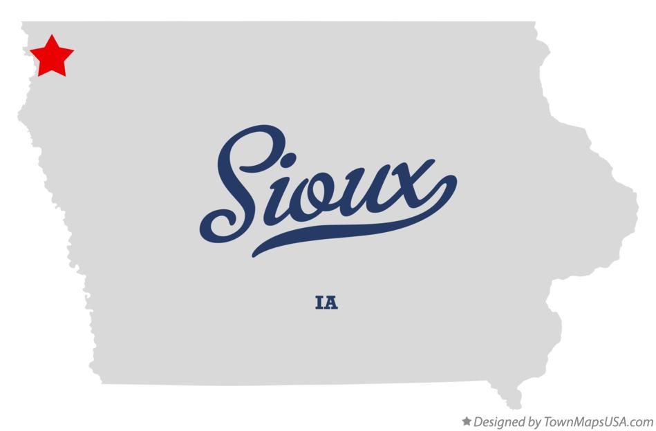 Map of Sioux Iowa IA